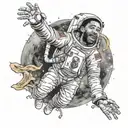kid cudi man on the moon tattoo design idea