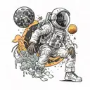 kid cudi man on the moon tattoo design idea