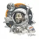 kid cudi man on the moon tattoo design idea