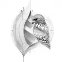 heart, infinity loop, hawk, I will never not remember you tattoo design idea