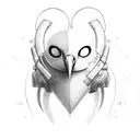 heart, infinity loop, hawk, I will never not remember you tattoo design idea