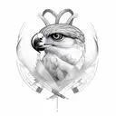 heart, infinity loop, hawk, I will never not remember you tattoo design idea