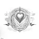 heart, infinity loop, hawk, I will never not remember you script  tattoo design idea