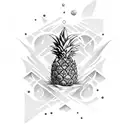 stoned pineapple with a joint tattoo design idea