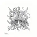 furious squid tattoo design idea
