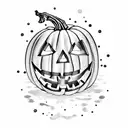 jack o lantern halloween scene tattoo design idea