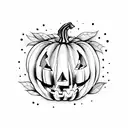 jack o lantern halloween scene tattoo design idea