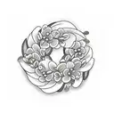 olive wreath with a section with a date on  tattoo design idea