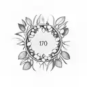 olive wreath with a section with a date on  tattoo design idea