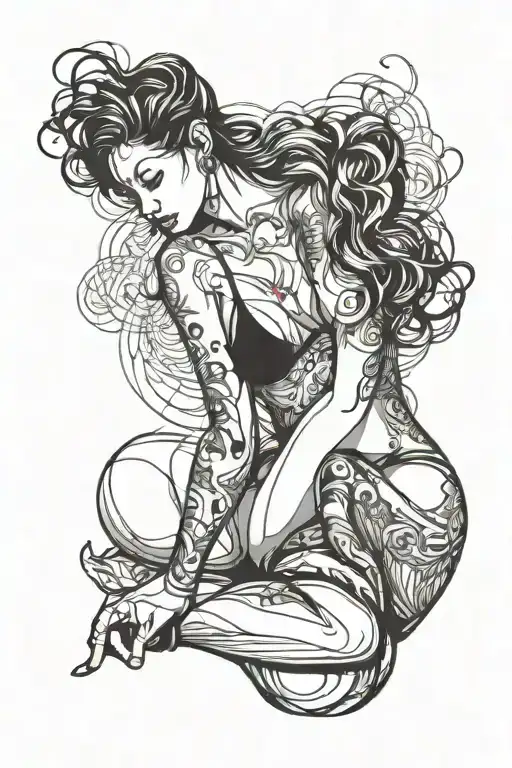 girl with a thong tattoo design idea