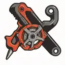 pipe wrench intertwined tattoo design idea