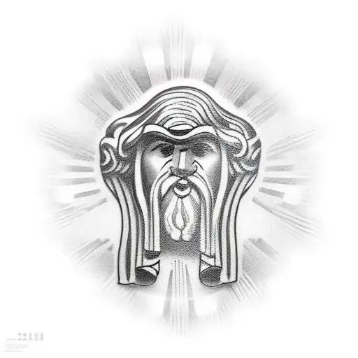 Greek themed with sun rays tattoo design idea