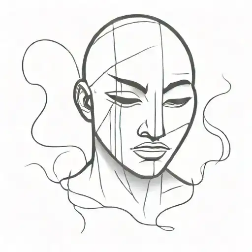 sad boy cry on the mask  tattoo design idea