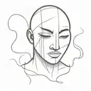 sad boy cry on the mask  tattoo design idea