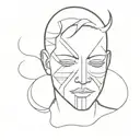 sad boy cry on the mask  tattoo design idea