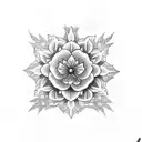 Hellebore with snake and snowflake in negative tattoo design idea