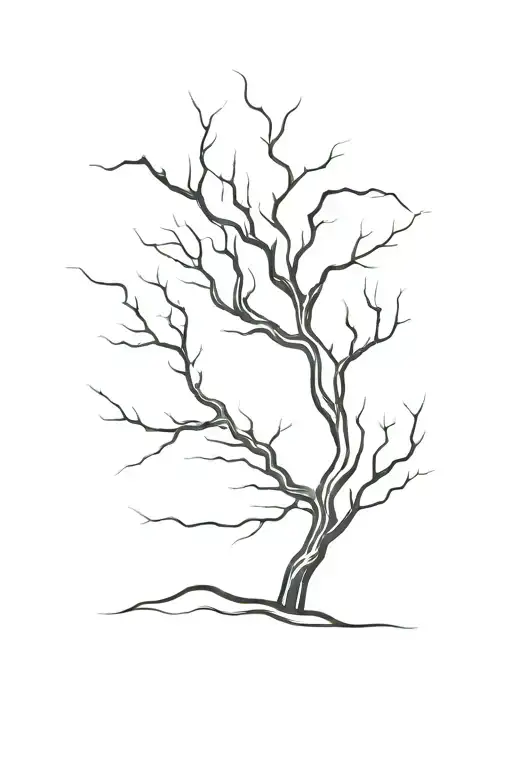 tree in the form of lightning on a brush tattoo design idea