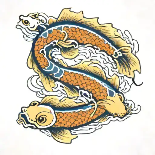 blue koi fish tattoo design idea