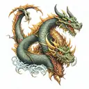 dragon,demon,samurai tattoo design idea