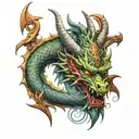 dragon,demon,samurai tattoo design idea