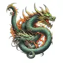 dragon,demon,samurai tattoo design idea