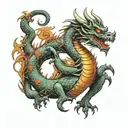 dragon,demon,samurai tattoo design idea