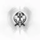 Cross with sacred heart in the middle of it tattoo design idea