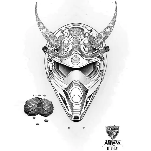 A unique tattoo design of a CBR600RR motorcycle with snorkeling and kayaking gear incorporated into the design, reflecting your adventurous spirit tattoo design idea