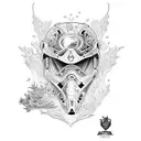 A unique tattoo design of a CBR600RR motorcycle with snorkeling and kayaking gear incorporated into the design, reflecting your adventurous spirit tattoo design idea