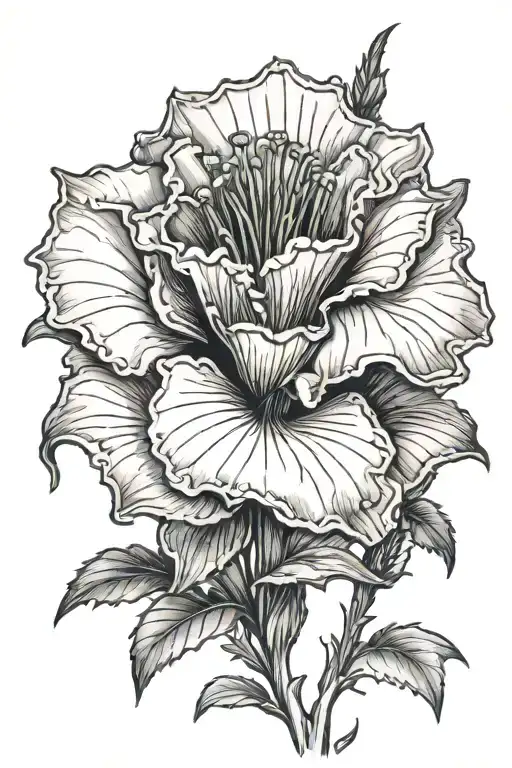 carnation with Venus fly trap tattoo design idea
