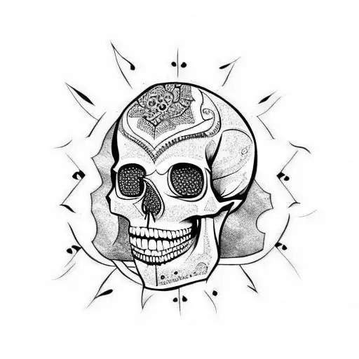 henna skull tattoo design idea