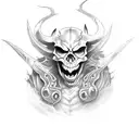 demon skull king tattoo design idea