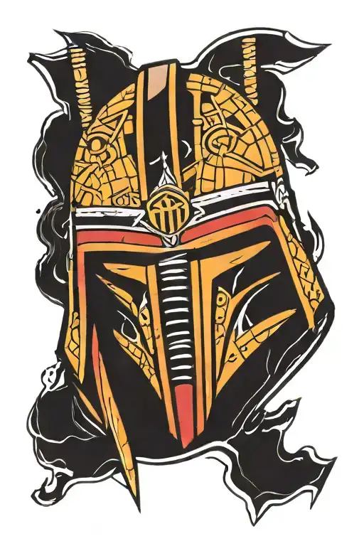 abstract Darth Revan helmet tattoo design idea