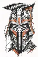 abstract Darth Revan Mask back merging towards  shoulder tattoo design idea