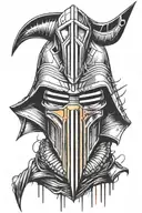 abstract Darth Revan Mask back merging towards  shoulder tattoo design idea