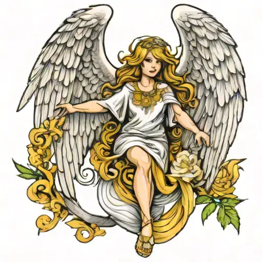 seraphim angel tattoo design idea