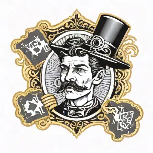 Doc Holliday with playing cards tattoo design idea