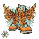 sky boots tattoo design idea