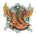 sky boots tattoo design idea
