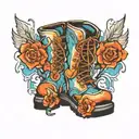 sky boots tattoo design idea