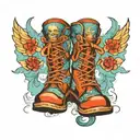 sky boots tattoo design idea