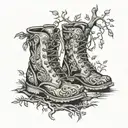tree boots tattoo design idea