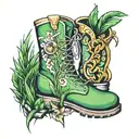 grass boots tattoo design idea