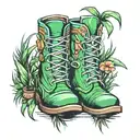 grass boots tattoo design idea