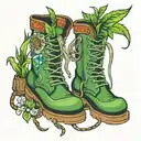 grass boots tattoo design idea
