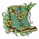 grass boots tattoo design idea
