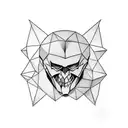 Atlas with half Devil face tattoo design idea