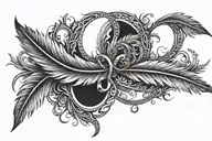 Feather + infinity symbol tattoo design idea