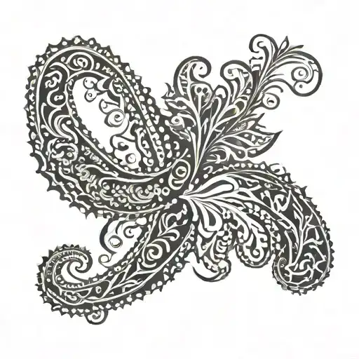 "Paisley" wrote on a scroll tattoo design idea