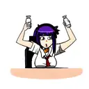 anime schoolgirl drinking vodka tattoo design idea